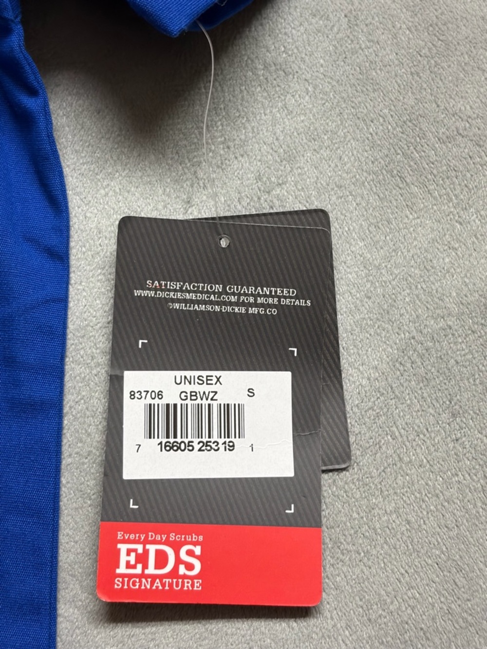 Dickies EDS Signature Scrub Top Unisex Small Blue V Neck Medical Hospital Clinic - Picture 8 of 12